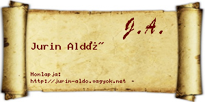 Jurin Aldó névjegykártya